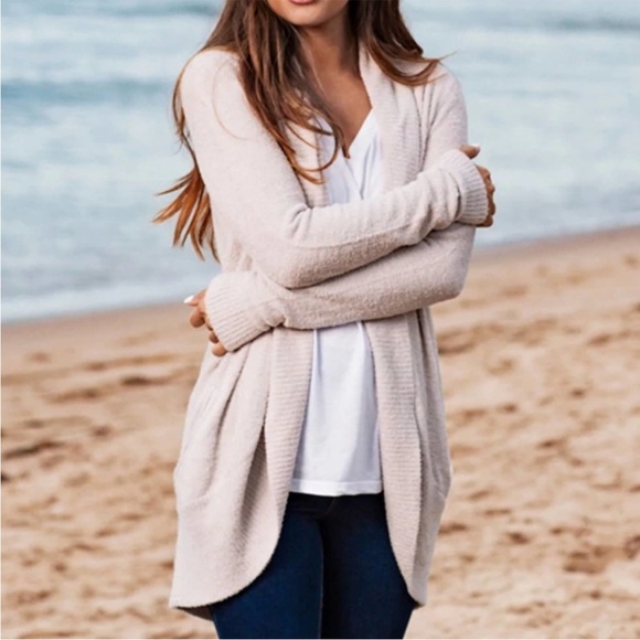 Barefoot Dreams The Cozy Chic LiteCircle Cardigan Taupe Size Medium  tourism.sg.gov.lk